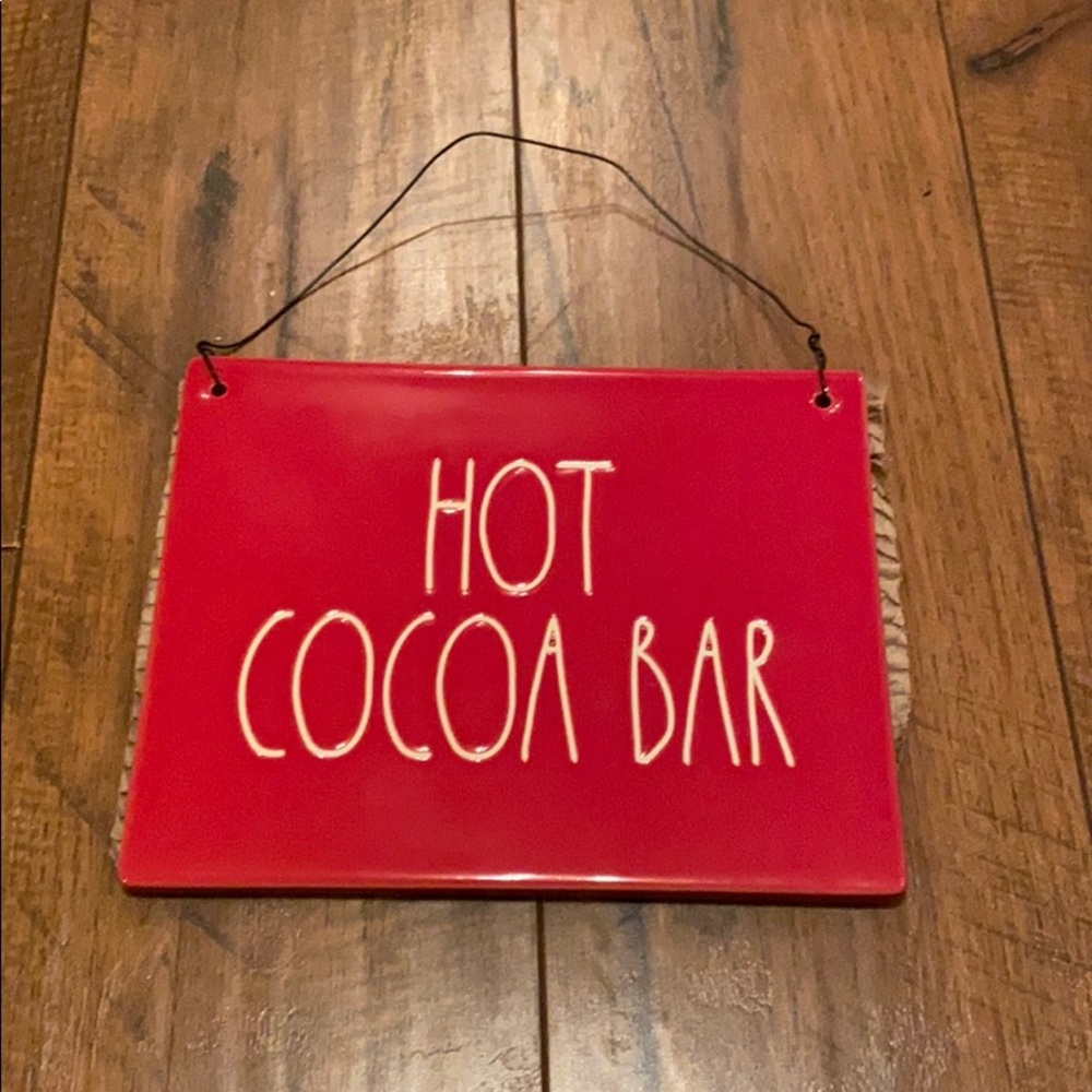 Rae Dunn red hot cocoa bar ceramic sign